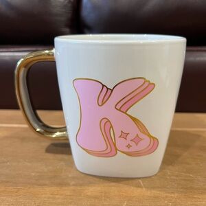 NWT Letter K coffee mug. Holds 14oz.